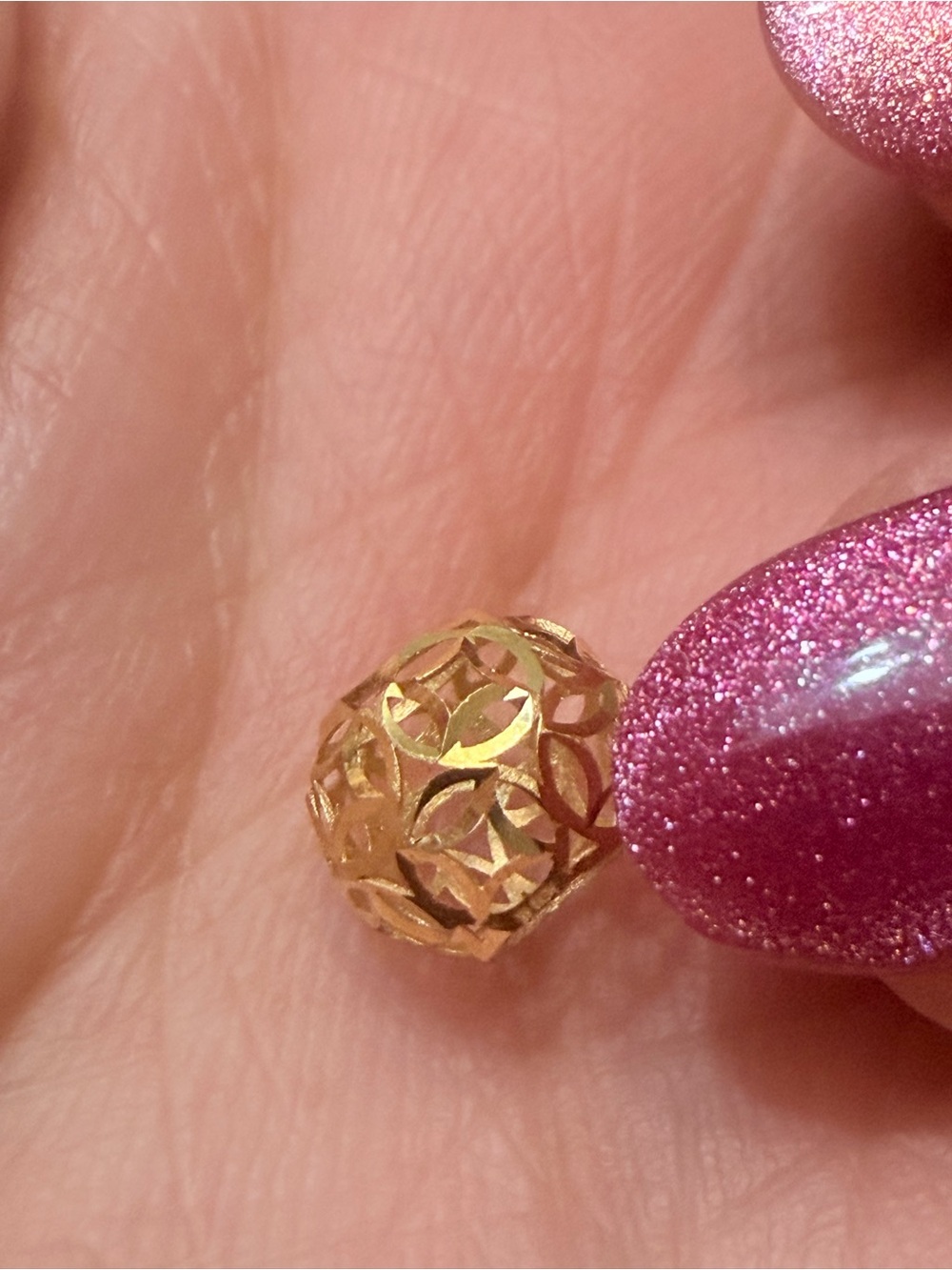 MONEY CATCHER CHARM /Pendant Ball / bracelet / anklets  18K/750 Gold $160